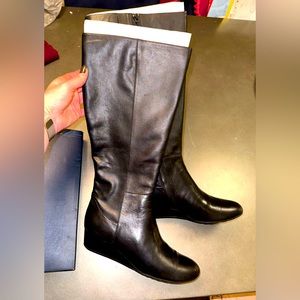 Cole Haan Low Wedge Boot - Size 10.5, WIDE CALF